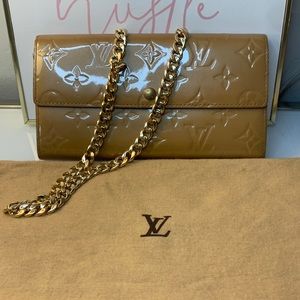 Louis Vuitton Monogram Vernis Sarah Long Wallet with Unbranded Chain and Dustbag